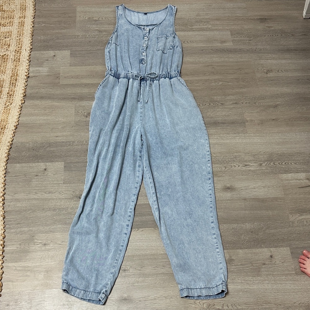 Denim Sleeveless Jumpsuit